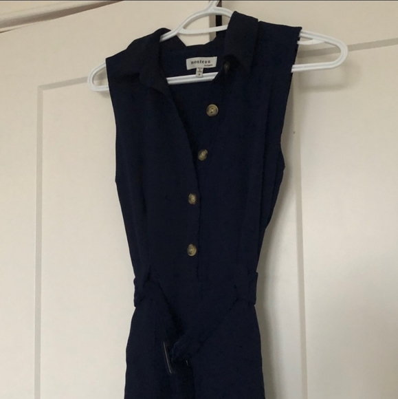 Monteau Collared Dress with Belt - Picture 6 of 10